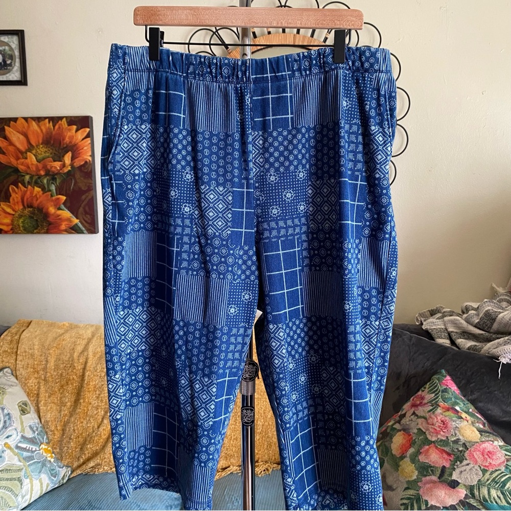 Patchwork Sport Knit Capri Pull On Cropped Pants … - image 2